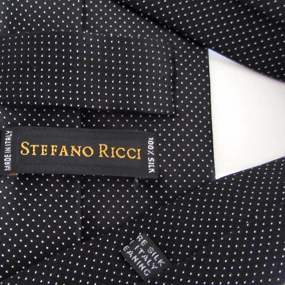 new STEFANO RICCI geometric mini dots pattern silk tie - Picture 6 of 6
